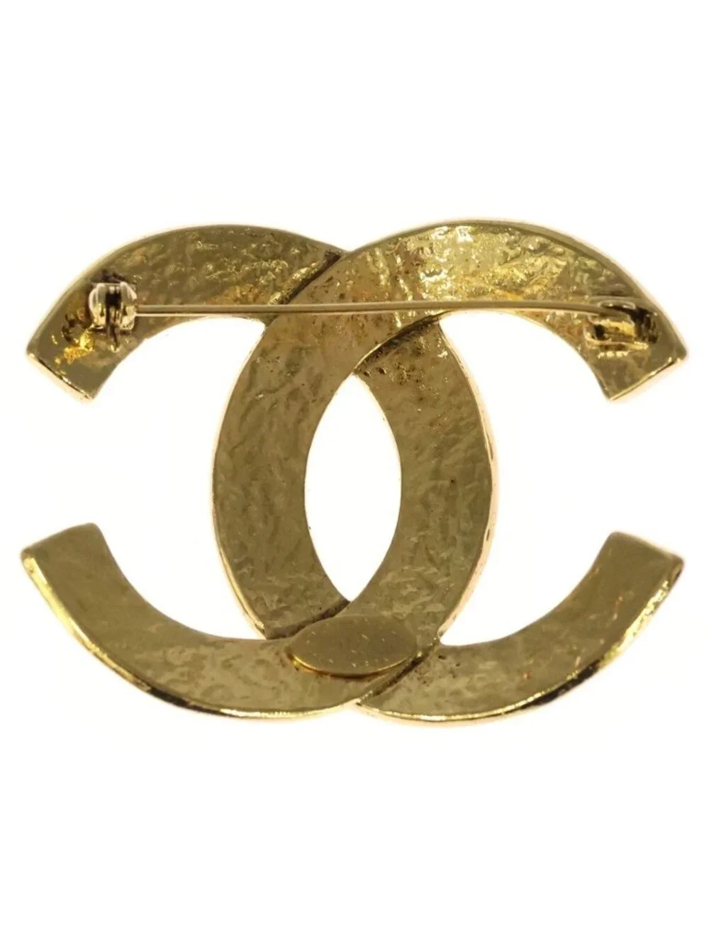 Chanel CC Logo Pin Badge Brooch Gold